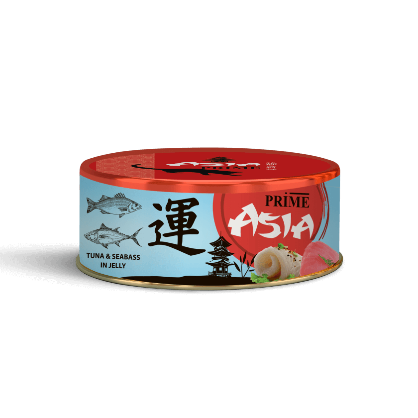 Влажный корм для взрослых кошек тунец и сибас в желе Prime ASIA