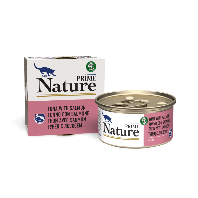 Консервы для взрослых кошек тунец с лососем Prime Nature