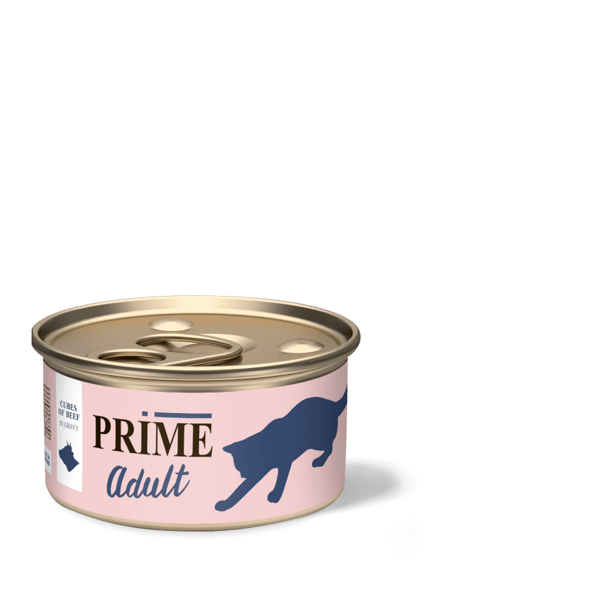 Консервы для взрослых кошек кусочки говядины в соусе Prime Adult