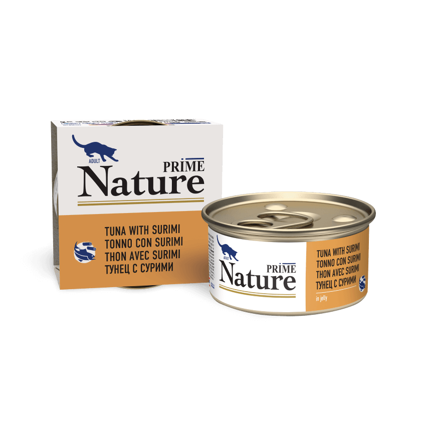 Консервированный корм для взрослых кошек тунец с сурими Prime Nature
